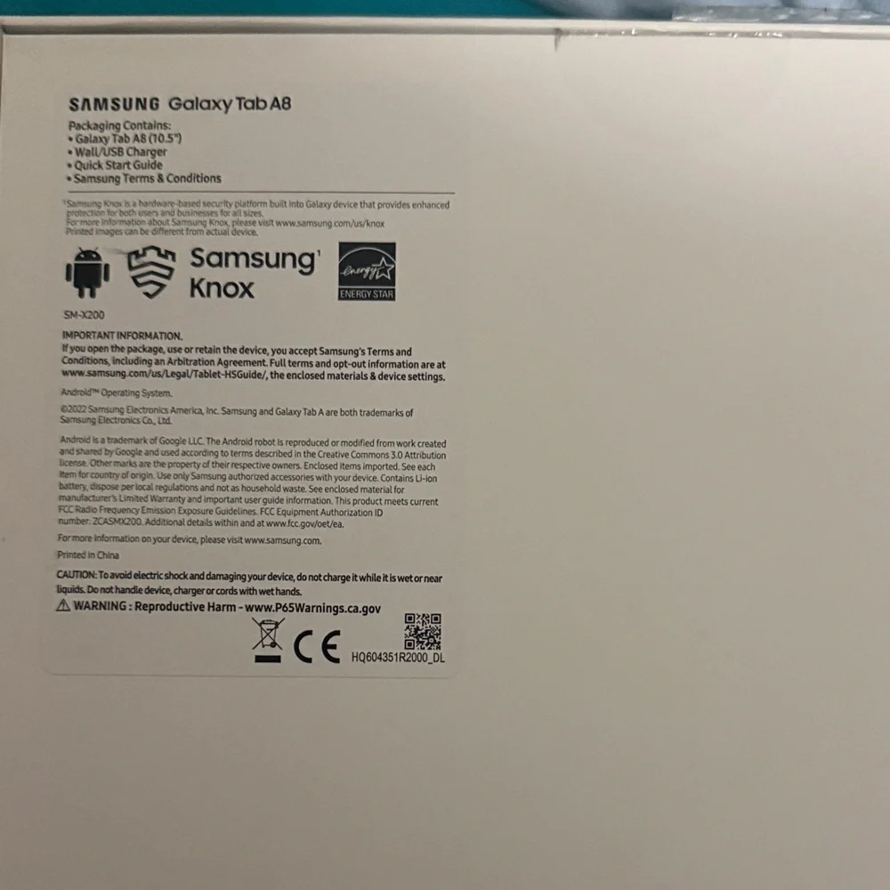 New - Never Used - Samsung Galaxy Tablet A8 - 32GB